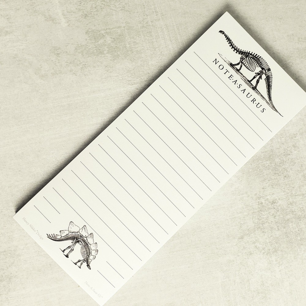 DINOSAUR (Bones) Refrigerator Notepads. Set of 2 Pads. NOTE-A-SAURUS