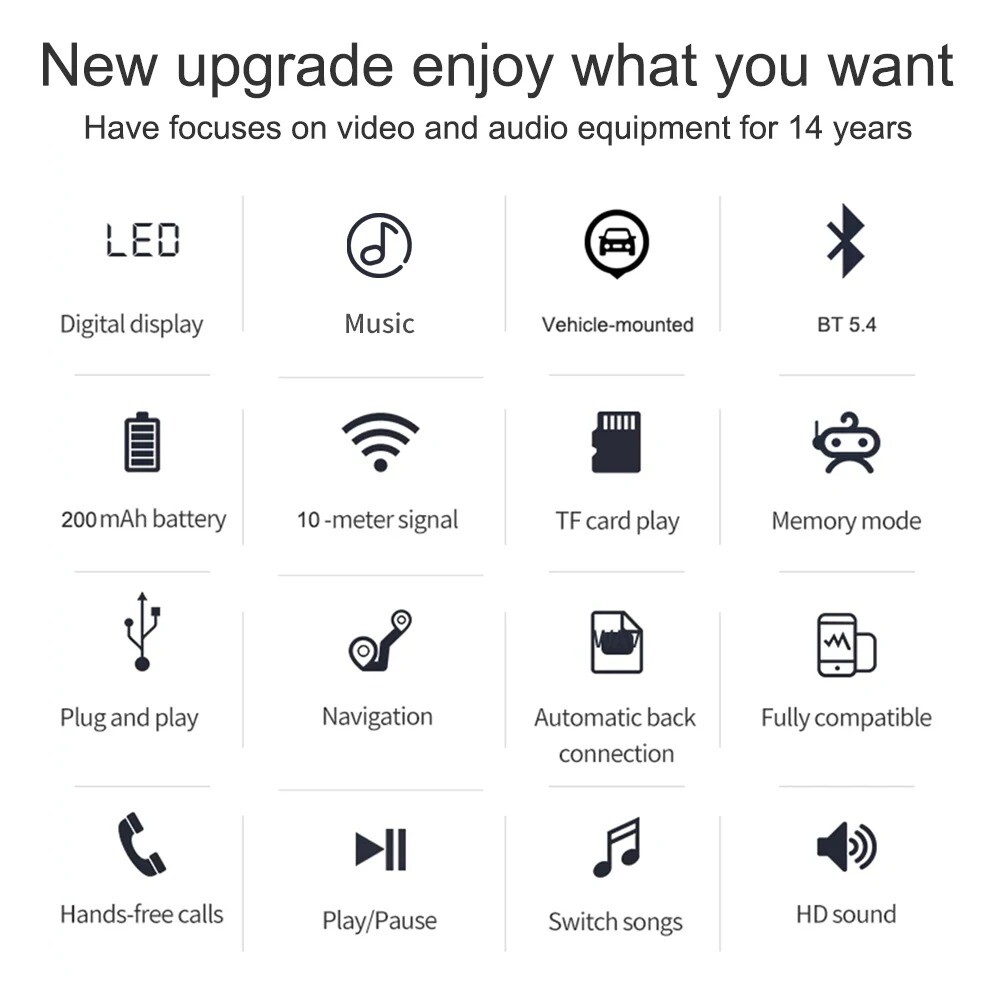 2025 Bluetooth Receiver Transmitter Wireless Audio Adapter MP3 Player 3.5mm Aux