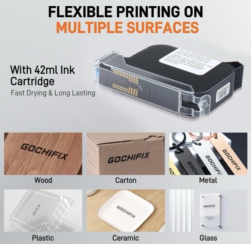 GOCHIFIX HIP-S05 Handheld Inkjet Printer 12.7mm — Open Box