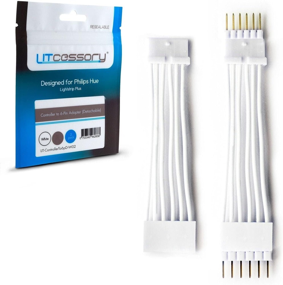 Controller to 6-Pin Adapter for Philips Hue/WiZ Lightstrip Detachable Version...