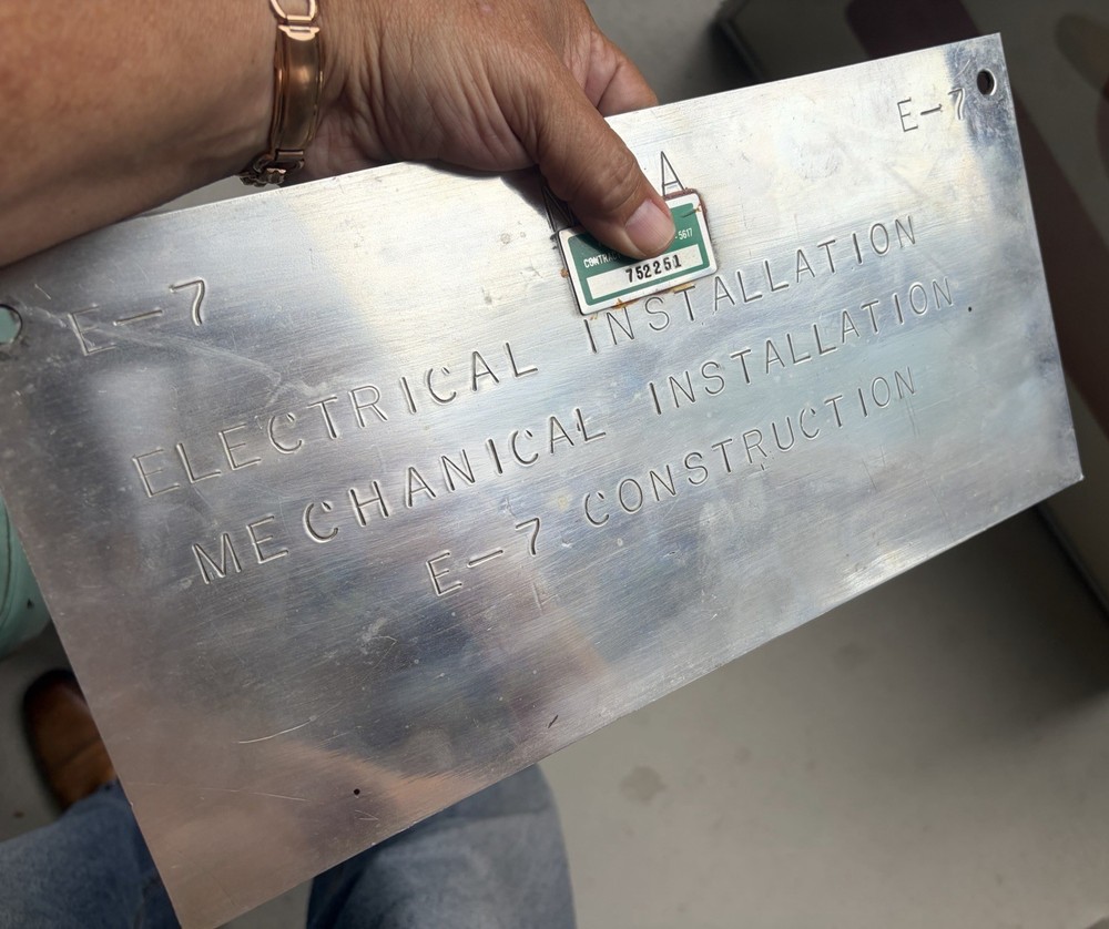Vintage NASA Space E-7 Electrical Mechanical Construction Aluminum Panel