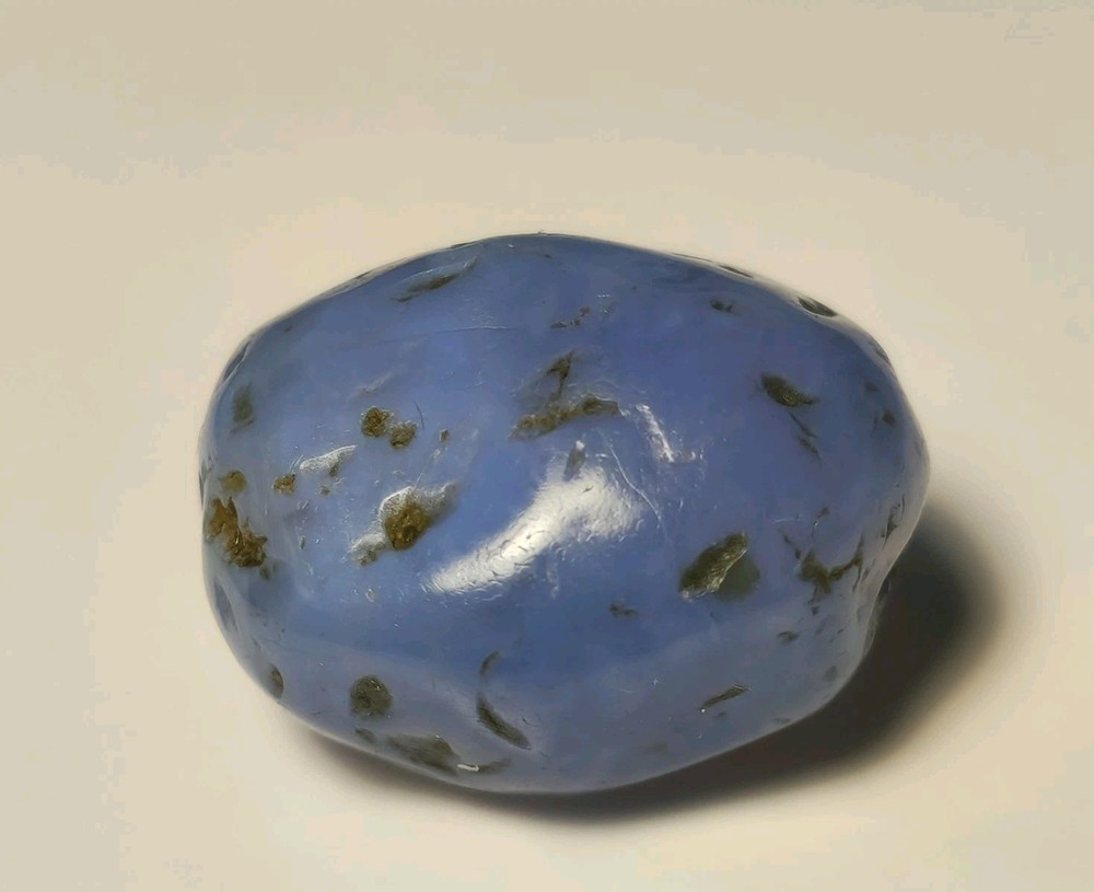 ANCIENT RARE BLUE CHALCEDONY AGATE EYE BEAD
