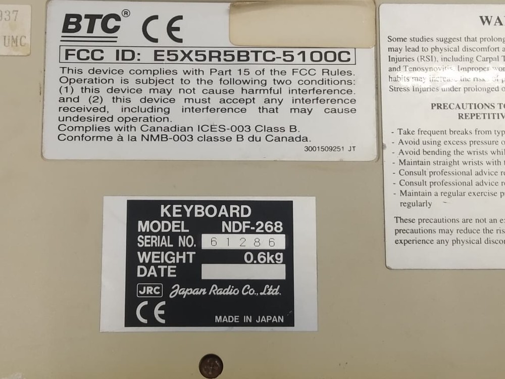 JRC KEYBOARD NDF-268