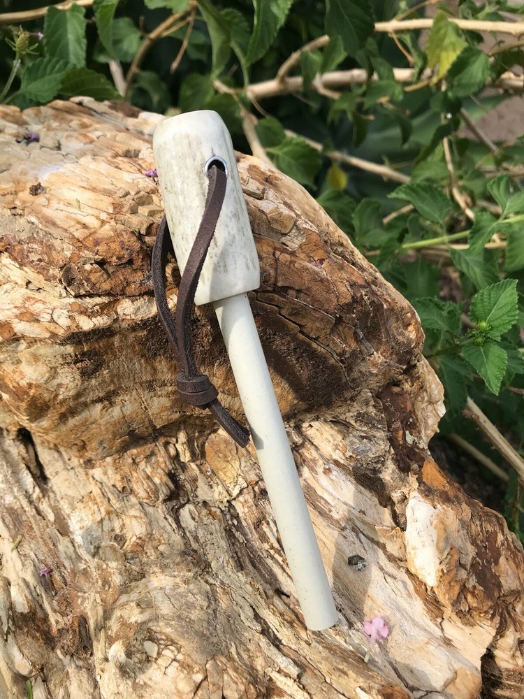 Handmade Genuine Stag 3/8" Ceramic Field Sharpener (3)