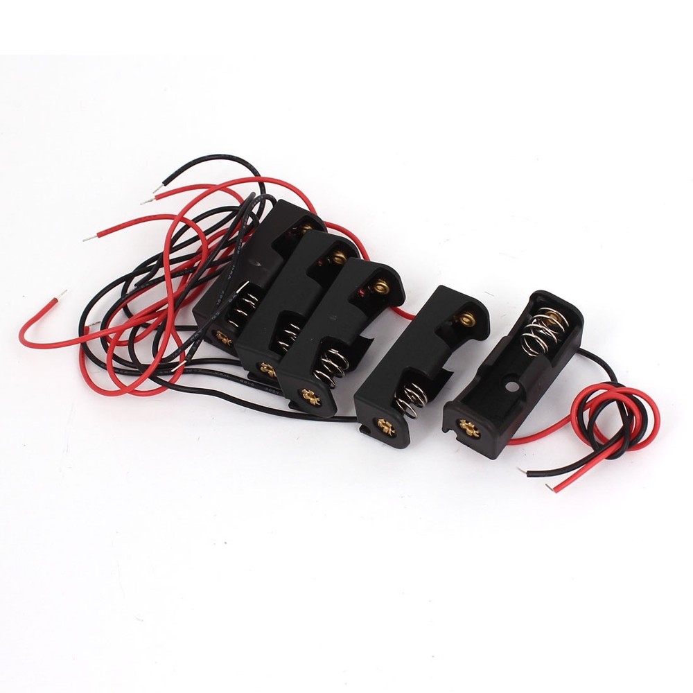 5Pack Black Plastic Shell 2-Wire 12V 23A Battery Holder Case Box
