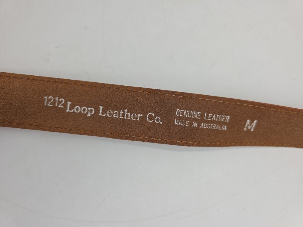 LOOP LEATHER CO. Brown Leather Womens Belt Size M 83cm