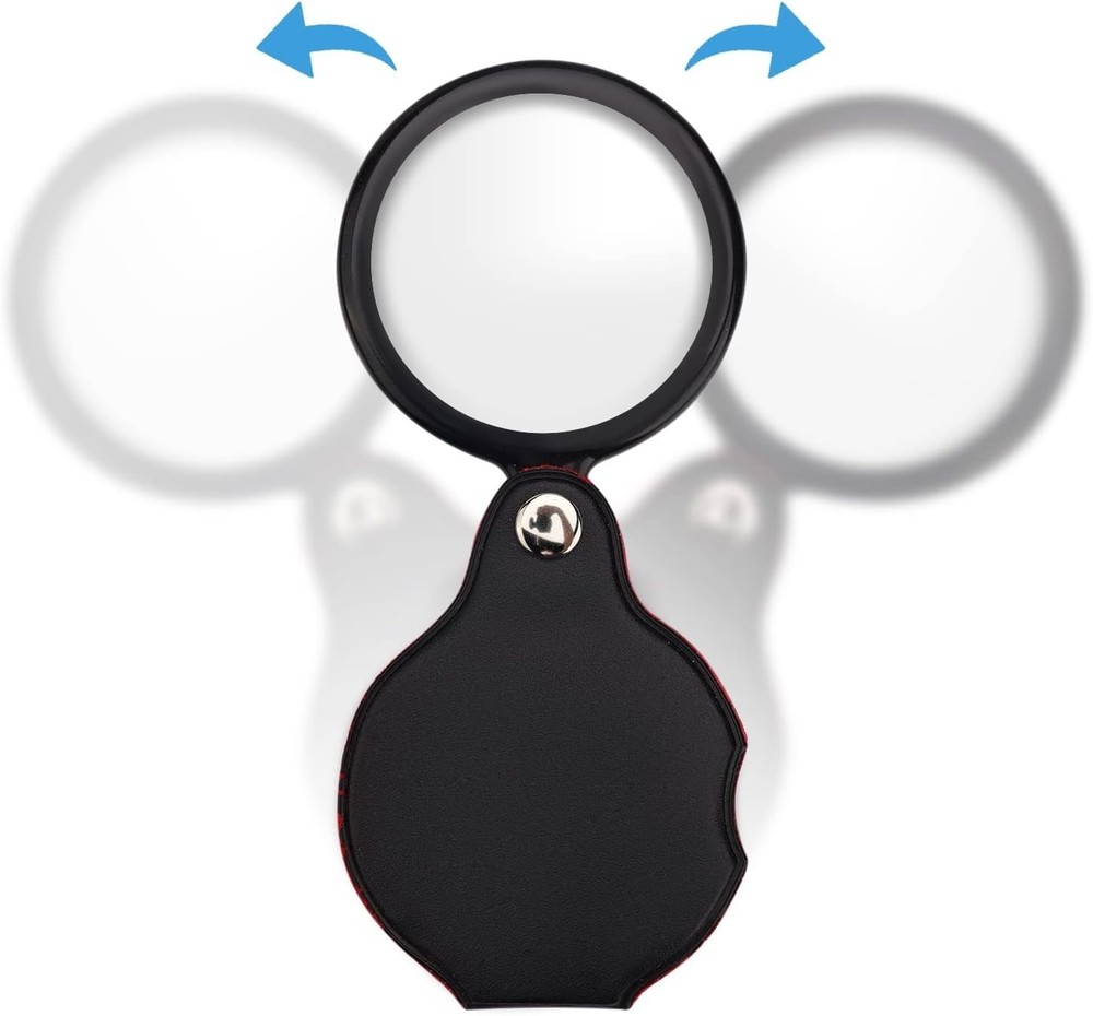 5 Pack Mini Pocket Magnifier, 10X Magnification, Foldable, 2.16 Inch