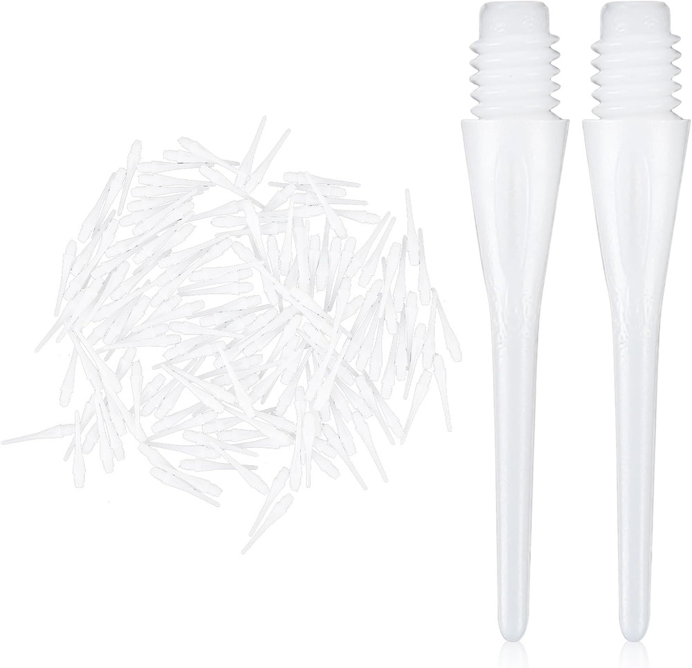 300 Pack 2BA Thread Soft Dart Tips - Premium Plastic Replacement Dart Points, Es