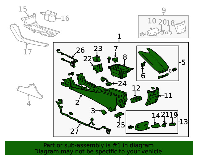 Genuine GM Medium Cashmere Front Floor Console 23307131