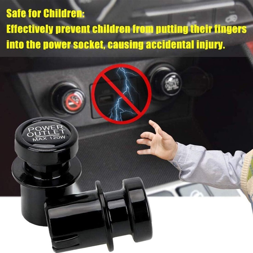 Cigarette Lighter Socket Cover Cap 2 Pack, for Car Power Port Outlet
