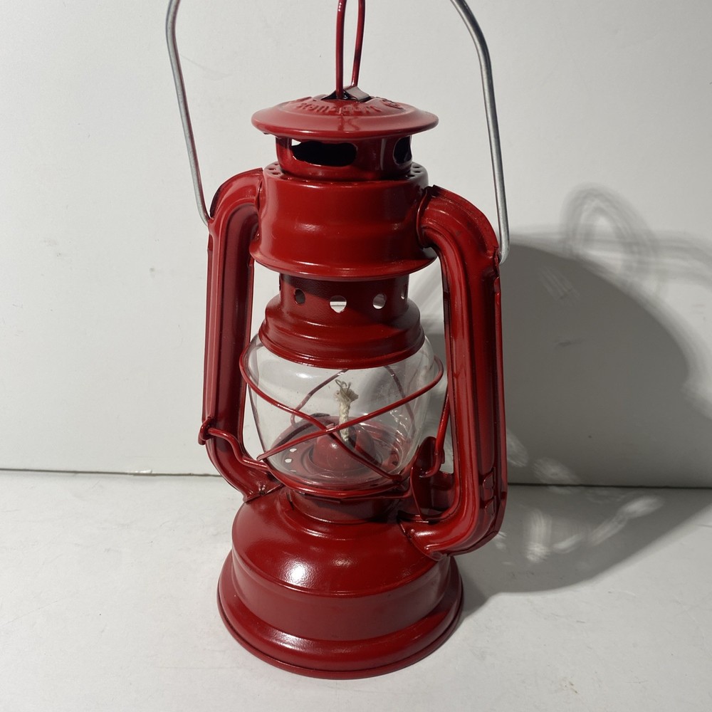 7” Kerosene Oil Lantern Red New*