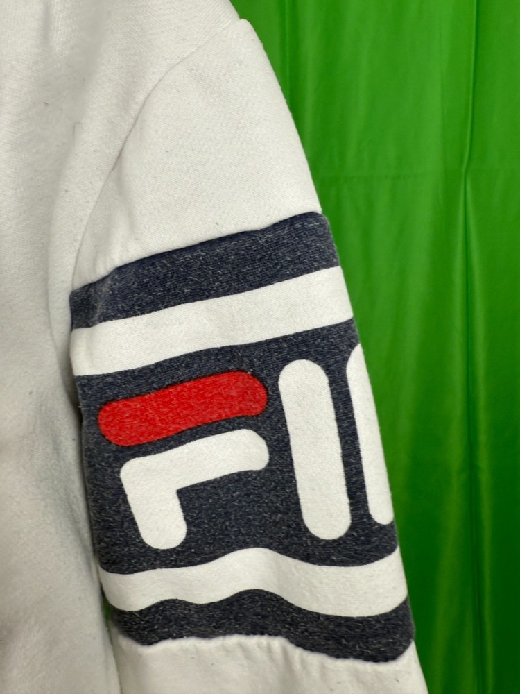 Fila Jumper White Cotton PullOver Medium M 38-40 in