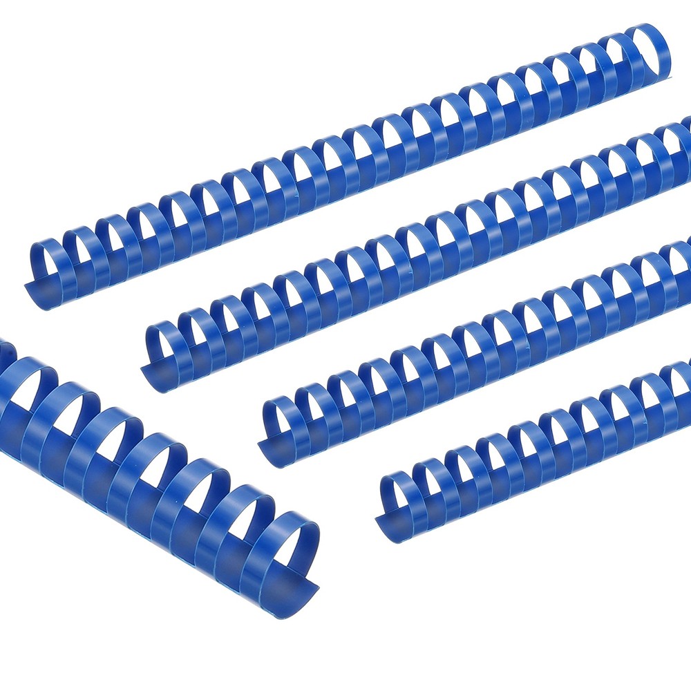 10 Pcs 25mm (1") Plastic Binding Combs 225 Sheet Capacity 21 Rings, Blue