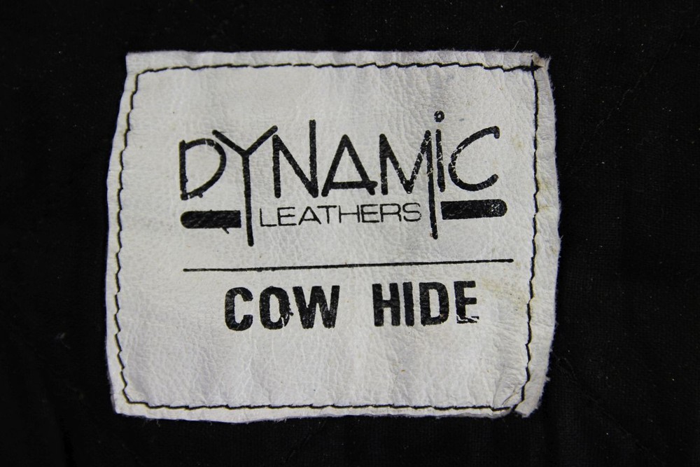 DYNAMIC LEATHERS CLASSIC BLACK COWHIDE BIKER JACKET 36-38 INCH