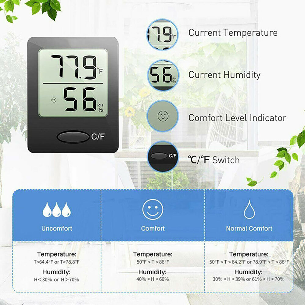 Mini Digital 1/10Pack Thermometer Hygrometer Temperature Humidity Meter Tester