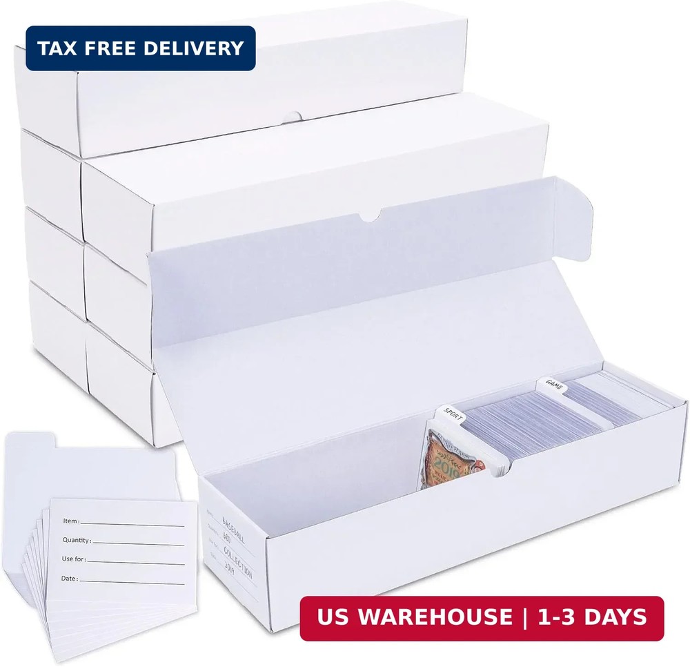 Trading-Card Storage Box, 8-Pack • 1000 Count Corrugated Cardboard Storage Box w
