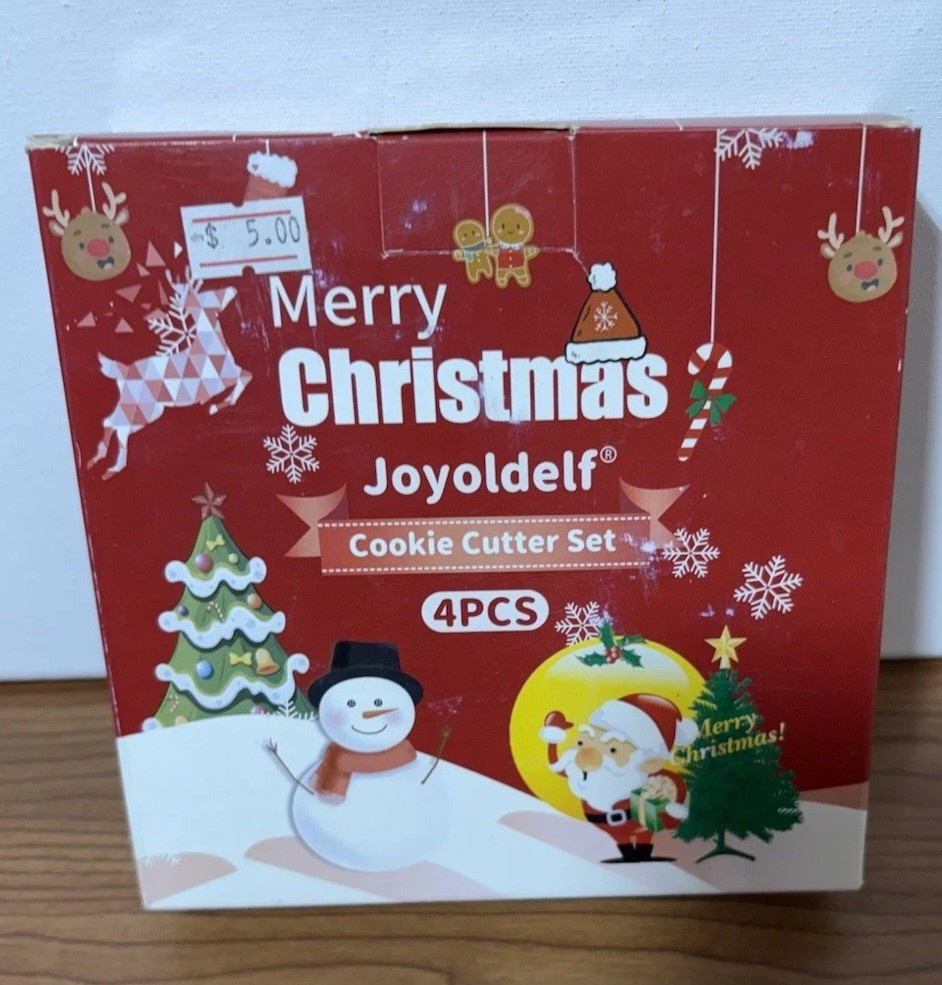 Joyoldelf 4pc Christmas Cookie Cutter Set