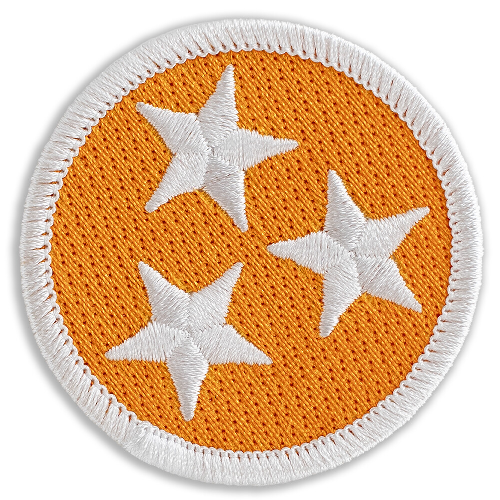 Orange Tennessee Tristar Patch - 2" Round Embroidered Patch