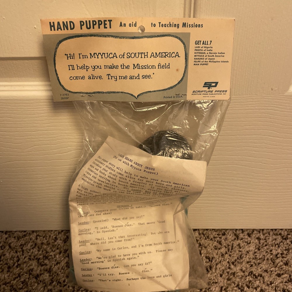 Vintage Hand Puppet (Scripture Press, Teaching Missions, Myyuca) - New Sealed