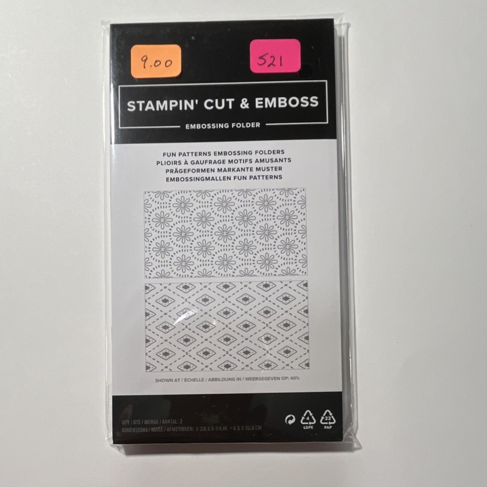 Stampin' Up! Fun Patterns Embossing Folders Theme Plastic