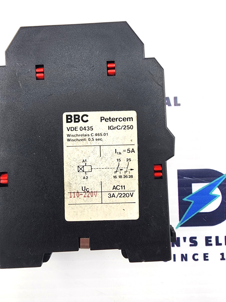 BBC WISCHRELAIS C 465.01 .5 SEC TIMER RELAY