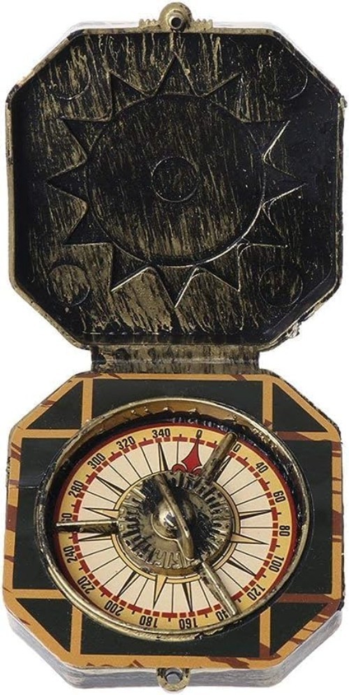 Metallic Nautical Compass Ornament - Pirate & Cosplay Accessory