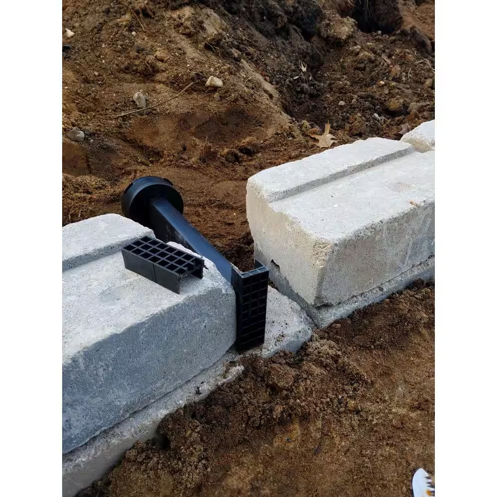 Universal Retaining Wall Block Drain Black