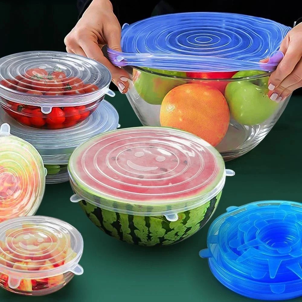 reusable silicon stretch lids 6pcs set