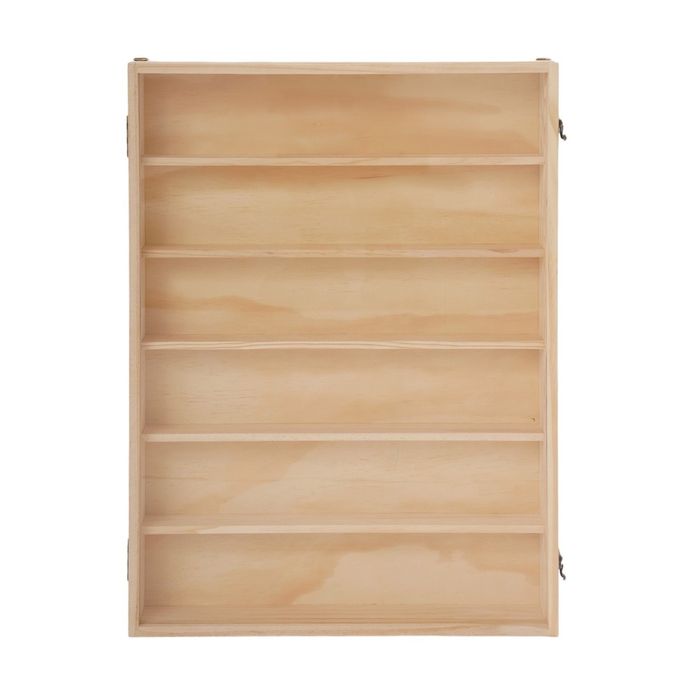 Minifigures Display Case 6 Tier Miniature Solid Wooden Wall Cabinet Showcase