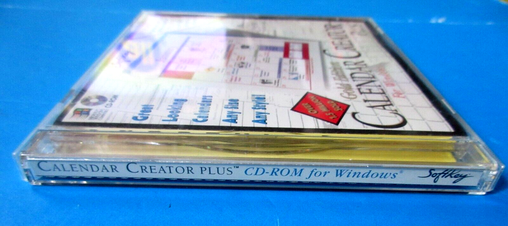 Microsoft Windows Gold Edition Calendar Creator Plus CD ROM Vintage 1995