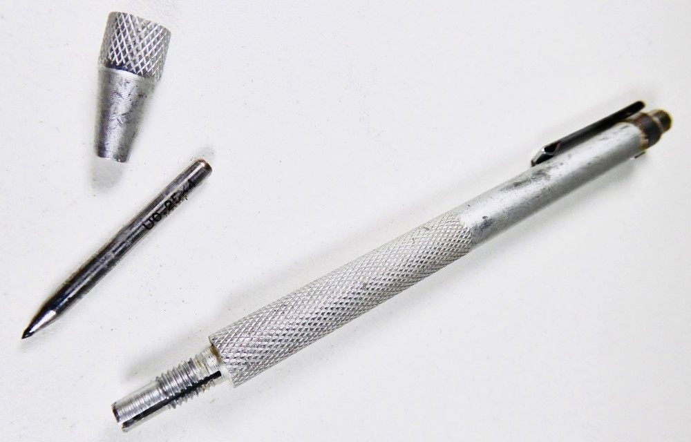 Vintage Etching Scribe, Knurled Aluminum Case, Carbide Tip, Magnetic Head