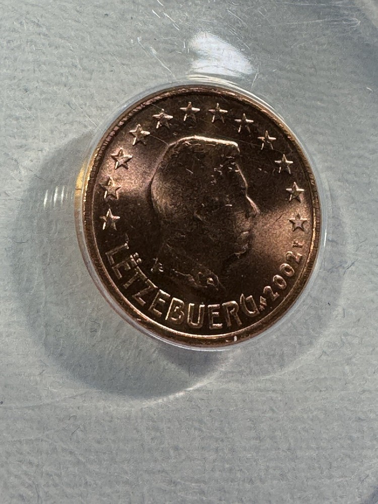 2002 Luxembourg 1 Cent Graded MS 65 RD by ANACS
