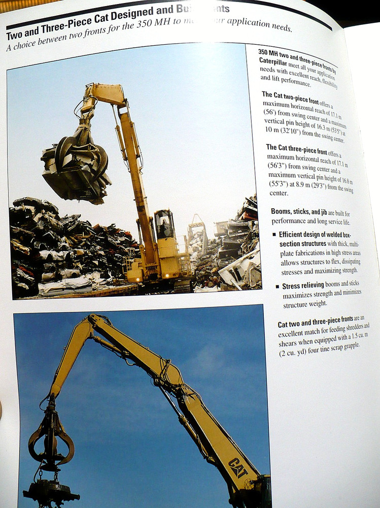 1998 CATERPILLAR MODEL 350MH BROCHURE (MATERIAL HANDLER)