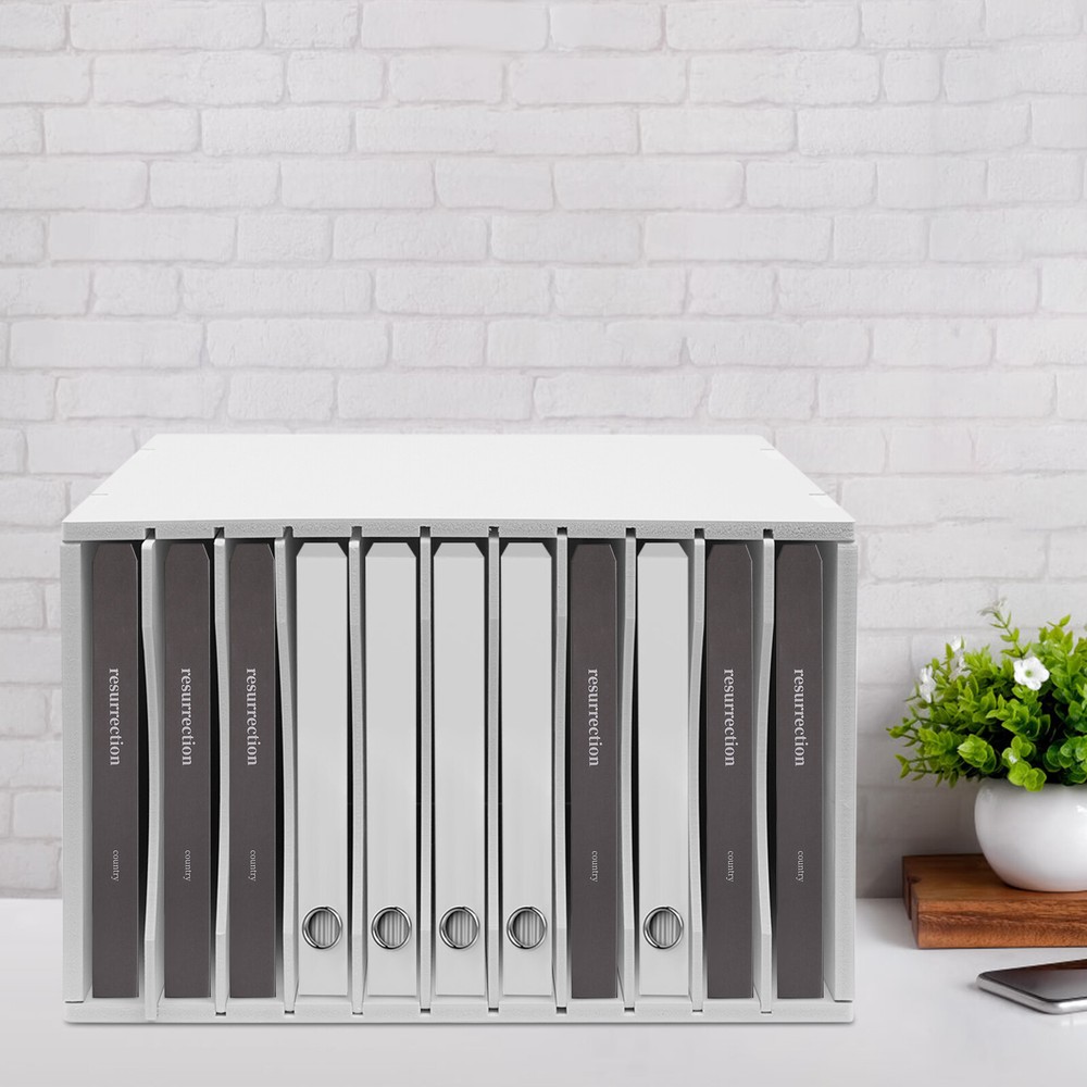 Multi-functional Organizer 11 Compartment File Sorter Paper Storage Holder White