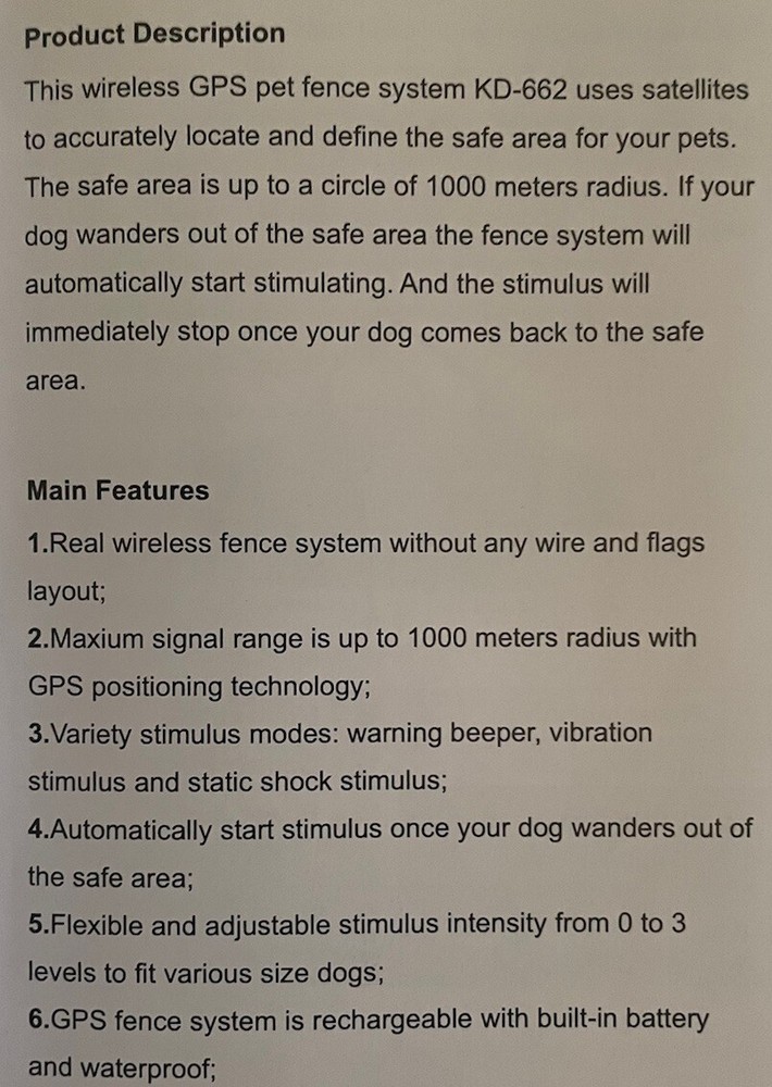 Wireless GPS Pet Fence System