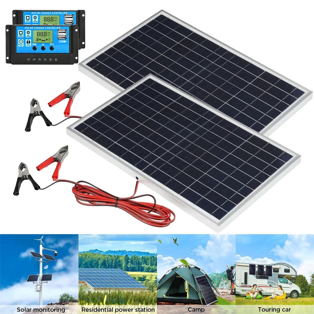 12V 10W Complete Solar Panel Kit Solar Power System Generator 100A Home Grid