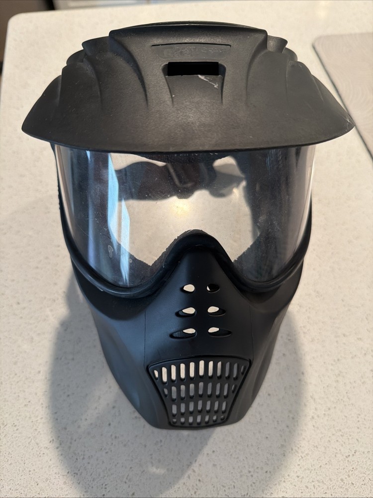 Extreme Rage Paint Ball Face Mask With Visor Adjustable Flexistrap Black
