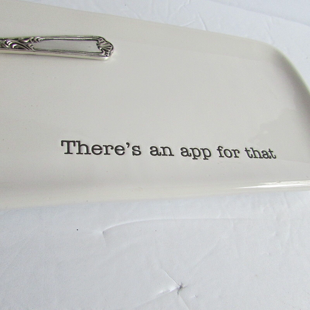 Mud Pie “There’s An App For That” Serving Platter, Spoon