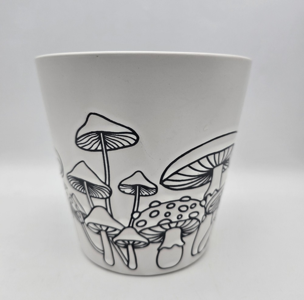 Heavy Ceramic Mushroom Planter White Pot Gardening ~ Retro Boho Spring Easter
