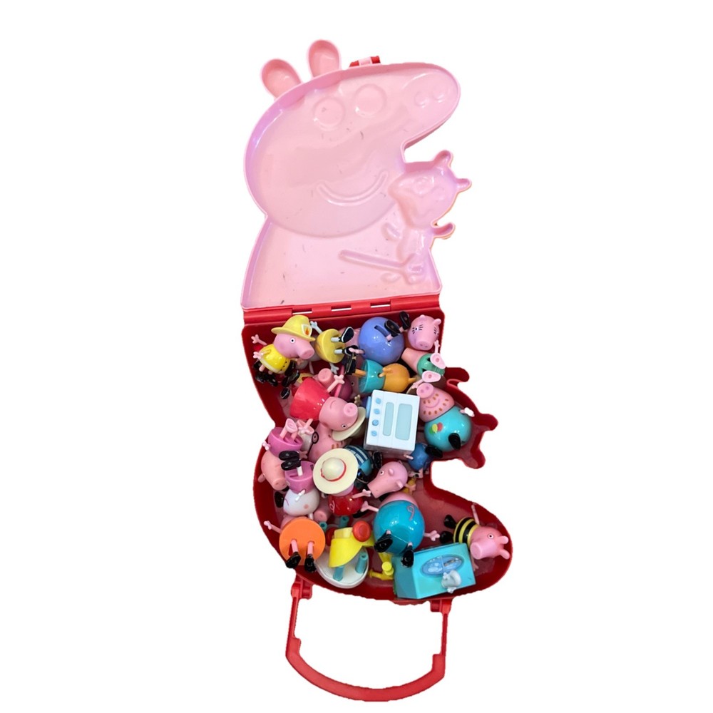 Peppa Pig Plastic Carrying Case with Handle WITH  Figures