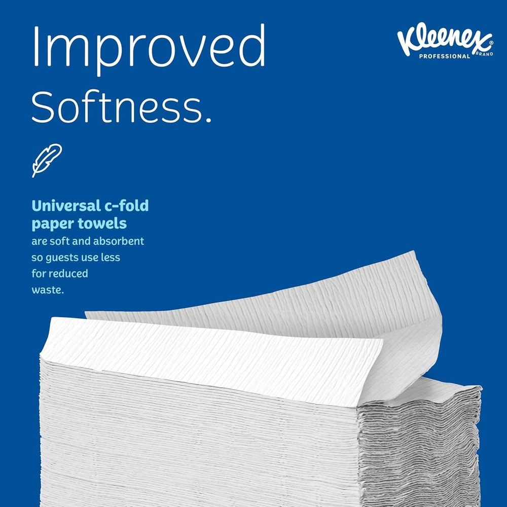 Paper Towels C-Fold Absorbent White Bulk Pack 150 Sheets 16 Packs Case