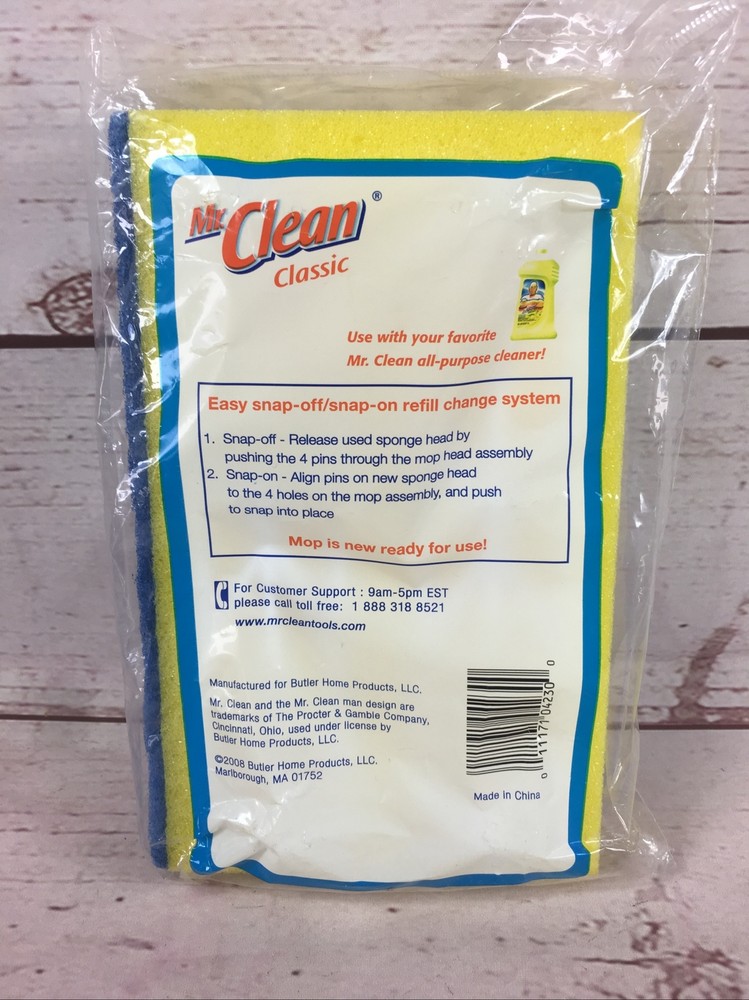 Mr Clean Classic Sponge Mop Refill With Scrubber