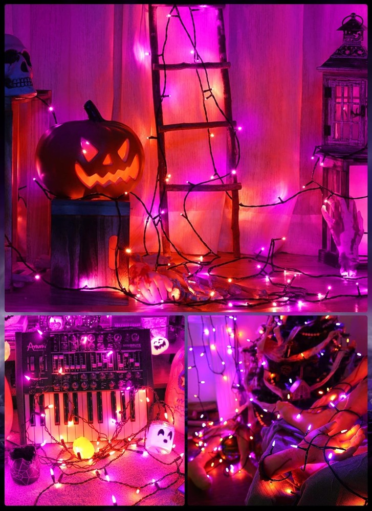 100LED Orange String Lights 33ft with 8 Modes for Party Wedding Decor