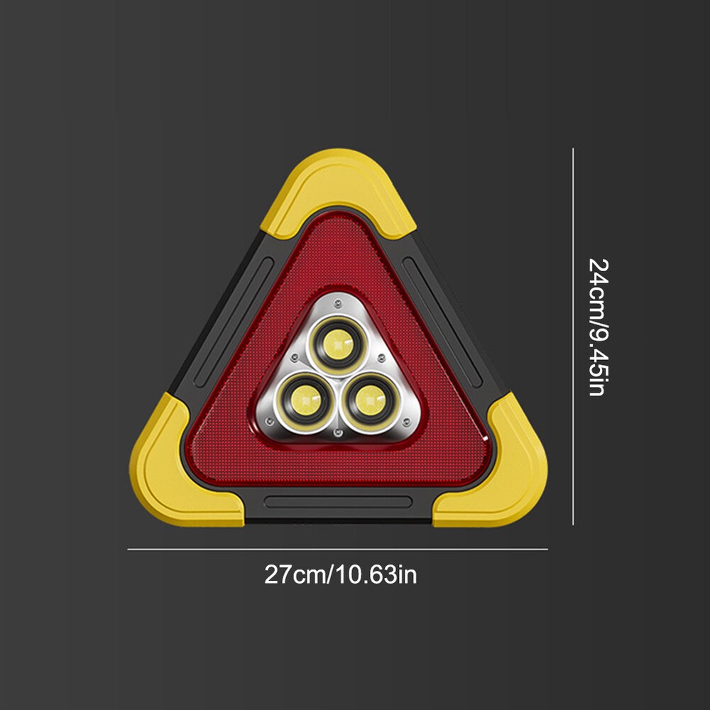 Car Emergency Warning Triangle LED Lights Solar Charging 5 Mode Road Side Light