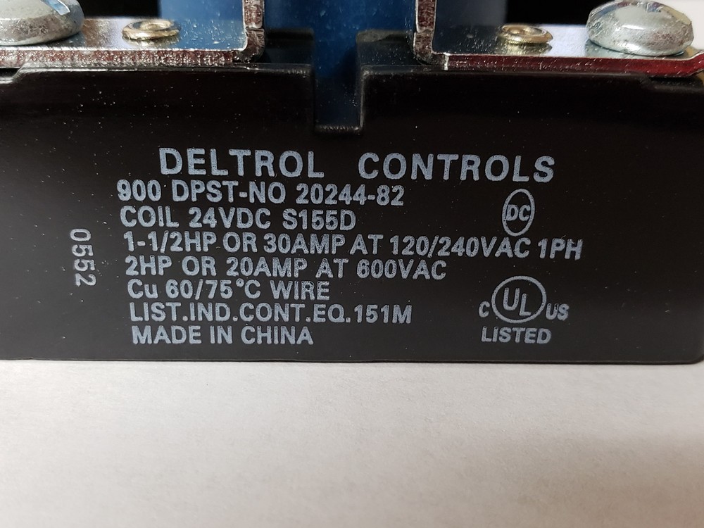 Deltrol 20244-82 30A 24VDC Relay