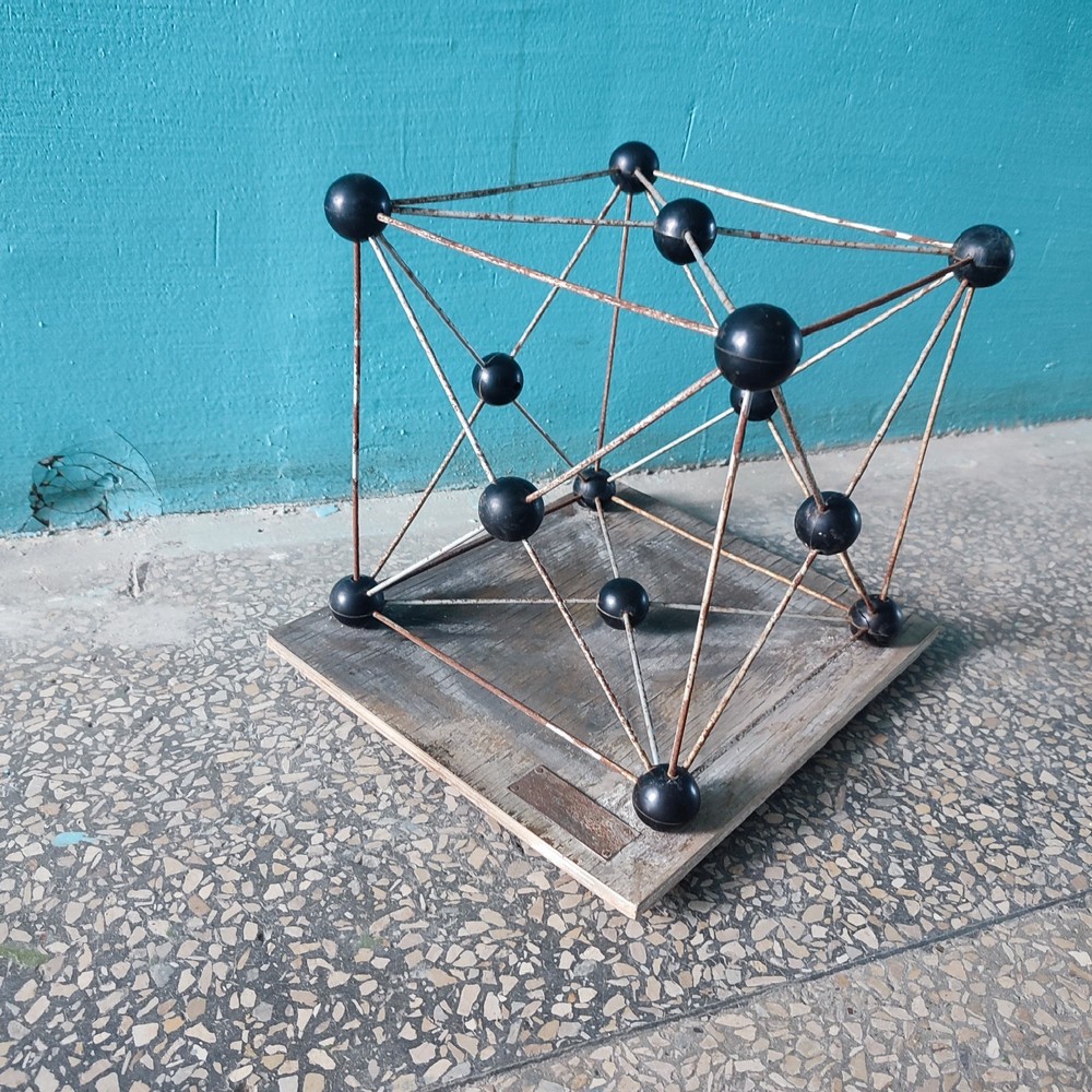 Vintage educational atomic molecular model chemistry crystal structure