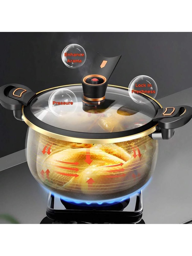 Micro Pressure Cooke Non-Stick Pot 8L 8.45Qt Multi-Function Cooking Open