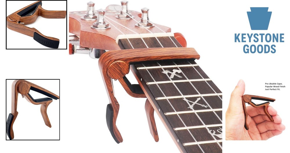 Pro Rosewood Ukulele Capo for All Sizes - Quick Release & Durable
