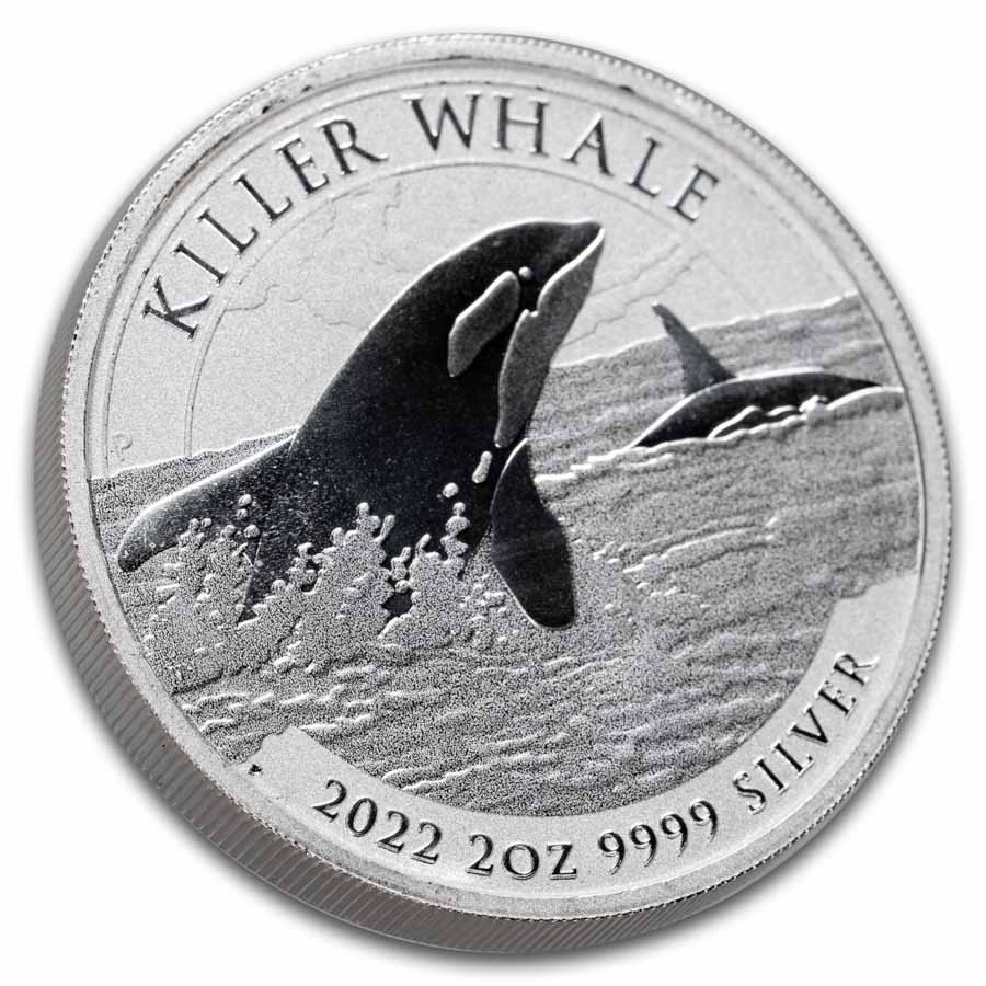 2022 Australia 2 oz Silver Killer Whale Coins BU