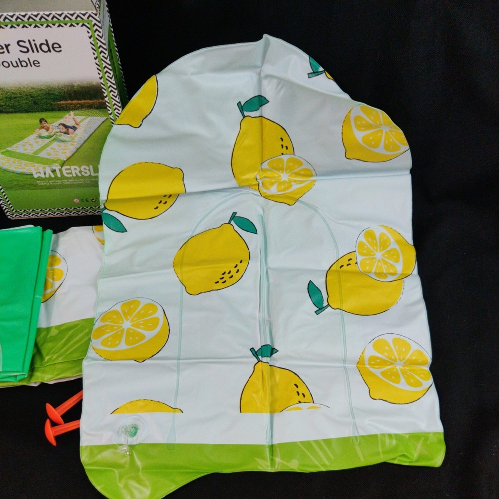 Double Lemon Waterslide with 2 Inflatable Boogie Boards